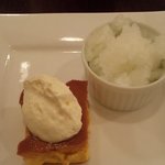 鎌倉フェリーチェ - デザート　～　伊豆の青いレモンのシャーベット　と　カボチャプリン