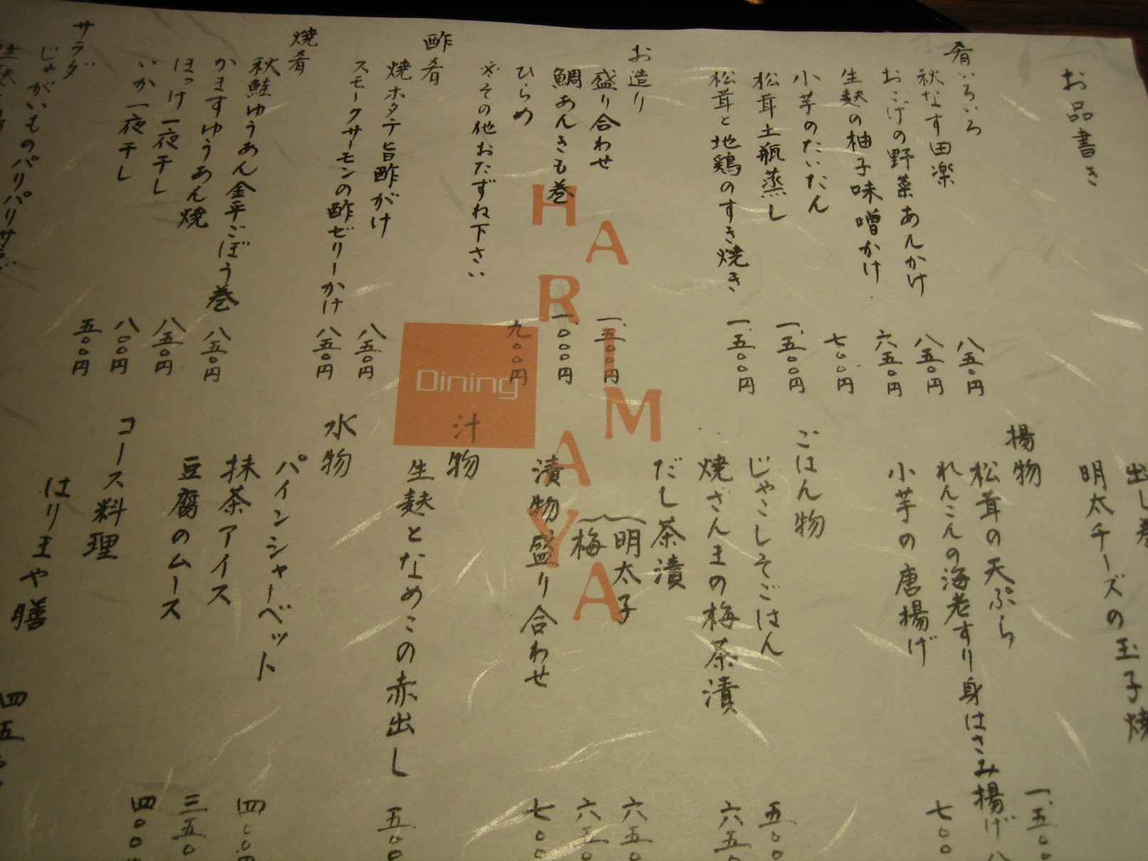 dining HARIMAYA name=