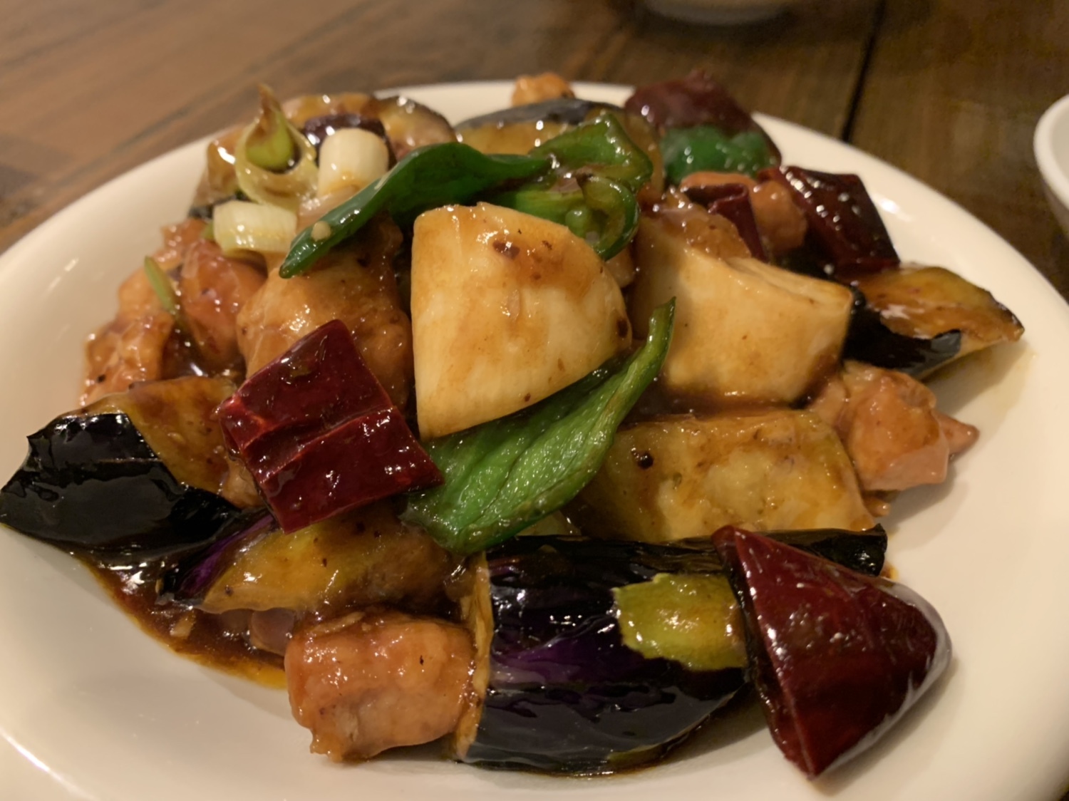麻辣茄子（茄子と鶏肉の麻辣炒め）
